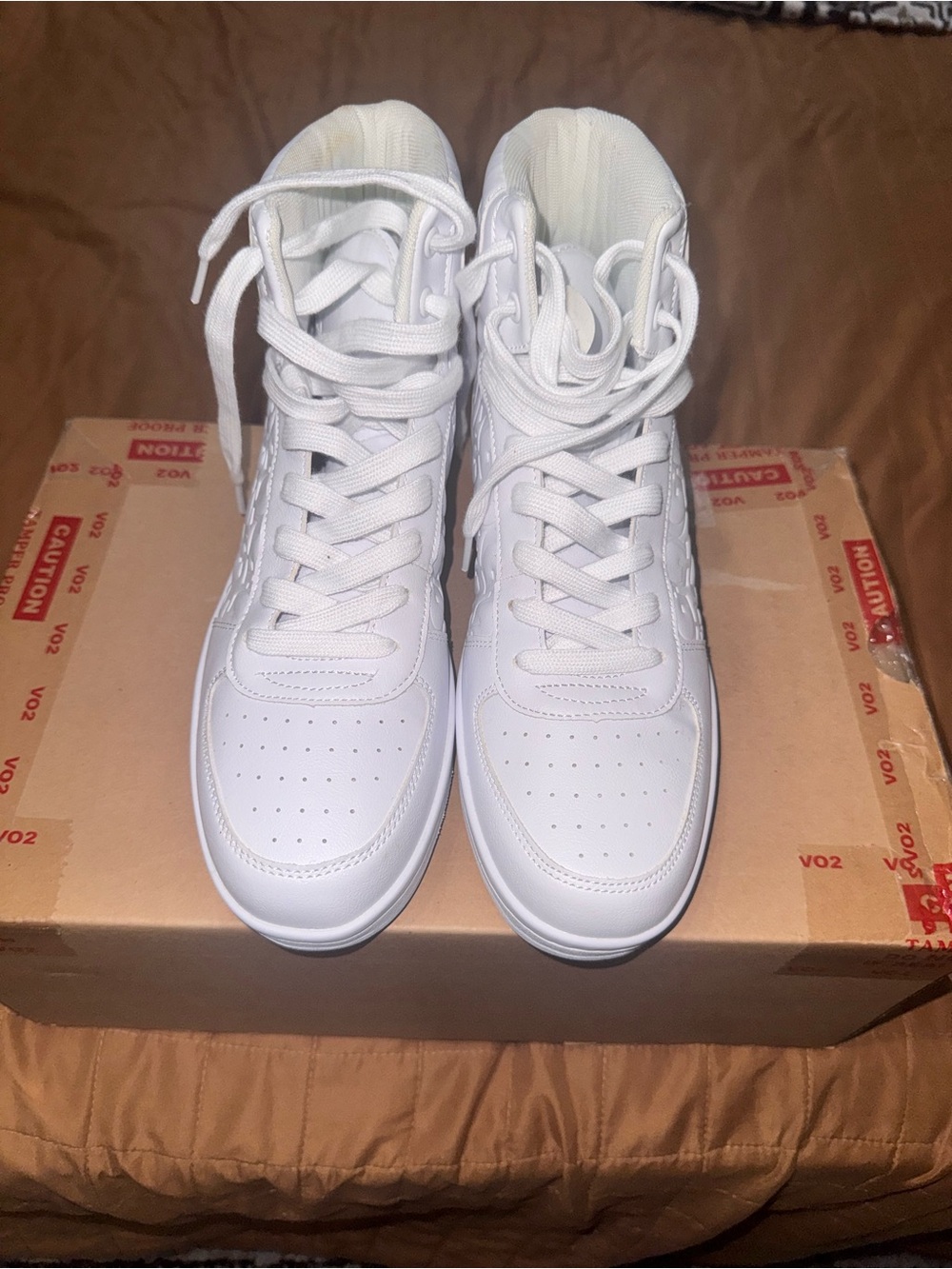 Guess Women's All-White High-Top Lace-Up Sneakers
